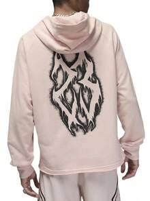 Nike Jordan Logo印花連帽套頭長袖衛衣 男款 粉紅色 - 粉色 - 查看 2