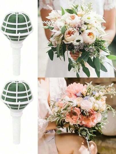 1件新娘捧花干花包装DIY材料，花店婚礼用品模具塑料花托