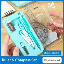 9pcs Student Math Drawing Ruler Tool Set, Exam Stationery Supplies, Multifunctional Tool Kit, Back To School Gifts, Holiday Presents, Birthday Gifts, Exquisite Craftsmanship, Household Essential - Student Math Drawing 9-piece Set - View 5