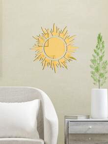 13 Piece Set Of Golden Sunflower Mirror Stickers - Multicolor - View 7