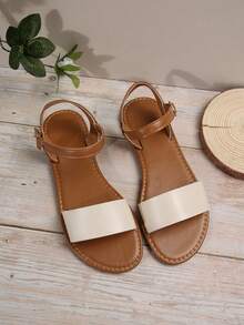New Fashion Women Casual Thong Flat Sandals - Beige - View 4