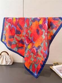 1件 仿丝扎染几何图案方巾/头巾 - 彩色 - 查看 7