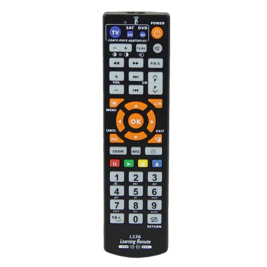Control remoto inteligente Universal L336 con función de aprendizaje para TV BOX, CBL, DVD, SAT MIZW - Negro - Ver 1