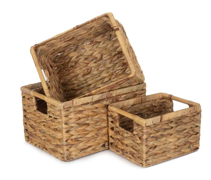 Red Hamper Nordic Water Hyacinth Storage Basket - Transparent Black Model - View 1