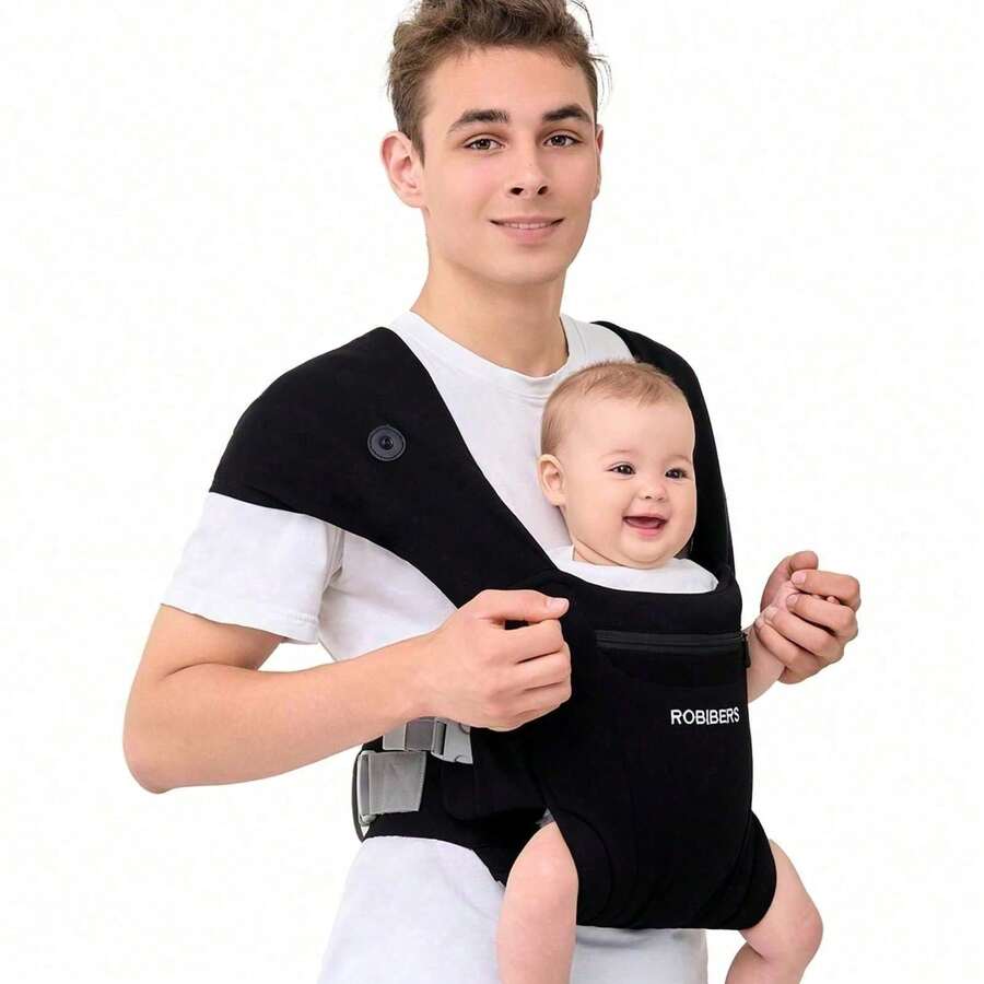 Baby Carrier Newborn To Toddler, Cozy Baby Wrap Carrier, Ergonomic Newborn Carrier With Waist Support - Black - View 1