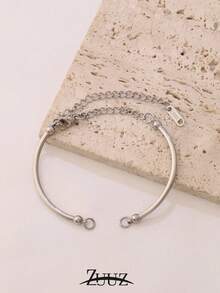 1件不锈钢竹节半手镯 DIY手镯首饰制作材料 手镯底座 手镯手工材料 配件 零件 - 1件#手鐲 - 查看 4