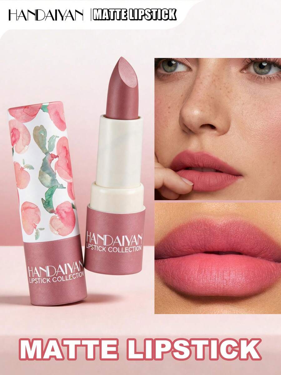 HANDAIYAN Kaleidoscope Lipstick Tube, Moisturizing Matte Lipstick, Velvet Lip Gloss, Easy To Apply, Net Content: 3.8g, Suitable For Halloween, Back To School, Beach Travel, Party, Autumn/Winter, Cosmetics, Makeup, Face Painting, Suitable For Women, Suitable For Winter/Spring, Suitable For Birthday, Valentine's Day, Mother's Day Gifts, Carnival Parties, Best Color Choice For Y2K Fancy Fashion - 03 Punch - 查看 1