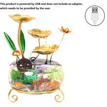 Outdoor Garden Desktop Fountain Waterfall Decoration | Glass Fish Tank With Water Wheel, Office, Living Room, Balcony Decoration Accessories, Perfect Gift For Housewarming And Opening, Ideal Gift For Christmas, Halloween And Other Holidays - JS015 - 查看 6