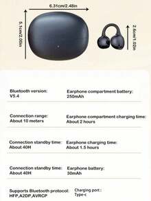 开放式蓝牙耳机，HIFI级音质，小巧轻便，ENC通话降噪，云朵般柔软舒适的真无线耳塞 - 紫色 - 查看 11