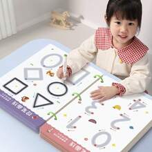 32 páginas de cuaderno reutilizable para práctica de escritura a mano, cuaderno de aprendizaje del alfabeto en inglés, libro de educación Montessori, tarjetas de práctica de limpieza en seco para preescolar, libro de regreso a la escuela para entrenamiento de escritura y control del pincel, libro de bocetos divertido para principiantes de caligrafía y dibujo para niños - Multicolor - Ver 4