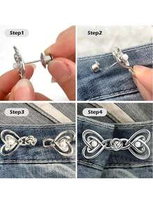 8个可调节夹式围巾/袖口/腰带固定器，简约多功能隐形无痕夹，适用于固定袖口、领口、腰带、裤腿 - 彩色 - 查看 4