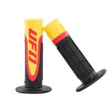 Universal Motorcycle Handlebar Grips | UFO Logo Design | 1 Pair Anti-Slip Rubber Grip With Textured Pattern | Off-Road Motorcycle, Dirt Bike, Scooter, ATV Throttle Grip Covers - A - View 15