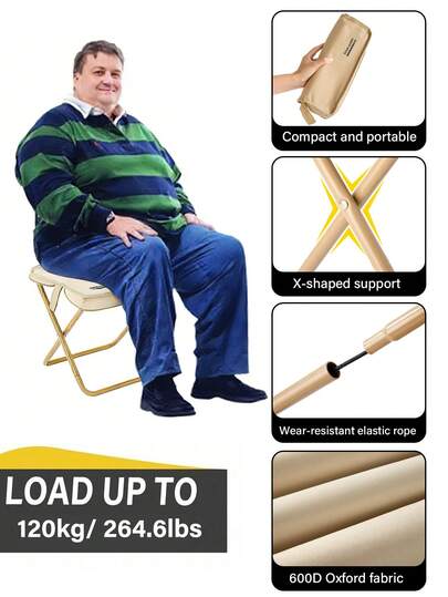  URBANWAVE 便携式折叠凳，轻便可折叠旅行露营凳，成人重型紧凑型钓鱼凳，音乐会、海滩、徒步旅行、野餐、背包旅行和排队等候时的便携式座椅