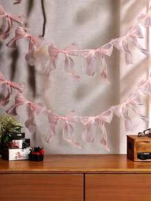 1 guirlande de 12 pièces de nœuds en tulle rose. Guirlande de banderoles de nœuds pour décoration, ruban de guirlande pour fête d'anniversaire, mariage, fiançailles, anniversaire, baby shower, enterrement de vie de jeune fille, fête des mères. Décoration de nœuds roses. - Multicolore - Voir 7