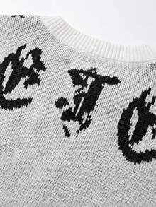 Camiseta de manga corta suelta y casual con diseño de jacquard de cruz, primavera/verano - Blanco - Ver 7