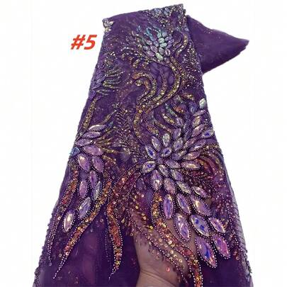 قماش دانتيل مطرز فاخر عالي الجودة من الشبكة الأفريقية، قماش دانتيل مطرز فرنسي نيجيري لفستان زفاف العروس