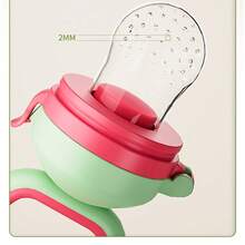 1pc Rotating Push-Type Baby Fruit & Vegetable Feeder, Infant Teething Silicone Mesh Bag Food Tool - Multicolor - View 4
