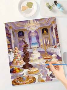 豪华甜点宴会DIY数字油画帆布画工艺品成人家居装饰40x50厘米/16x20英寸节日礼物 - 40*50厘米 - 查看 7