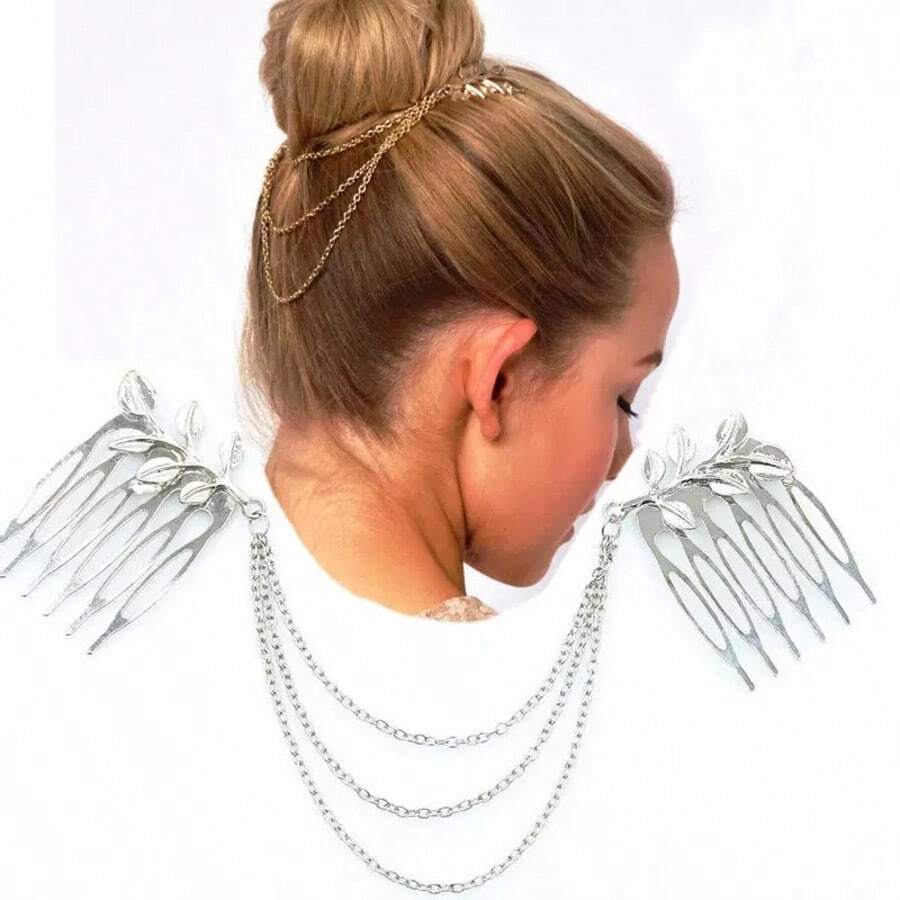 1 pieza Clip de pelo con borla de perlas multicapa, accesorio de pelo con perlas, clip decorativo para moño de novia, tocado, verano, vacaciones, viaje