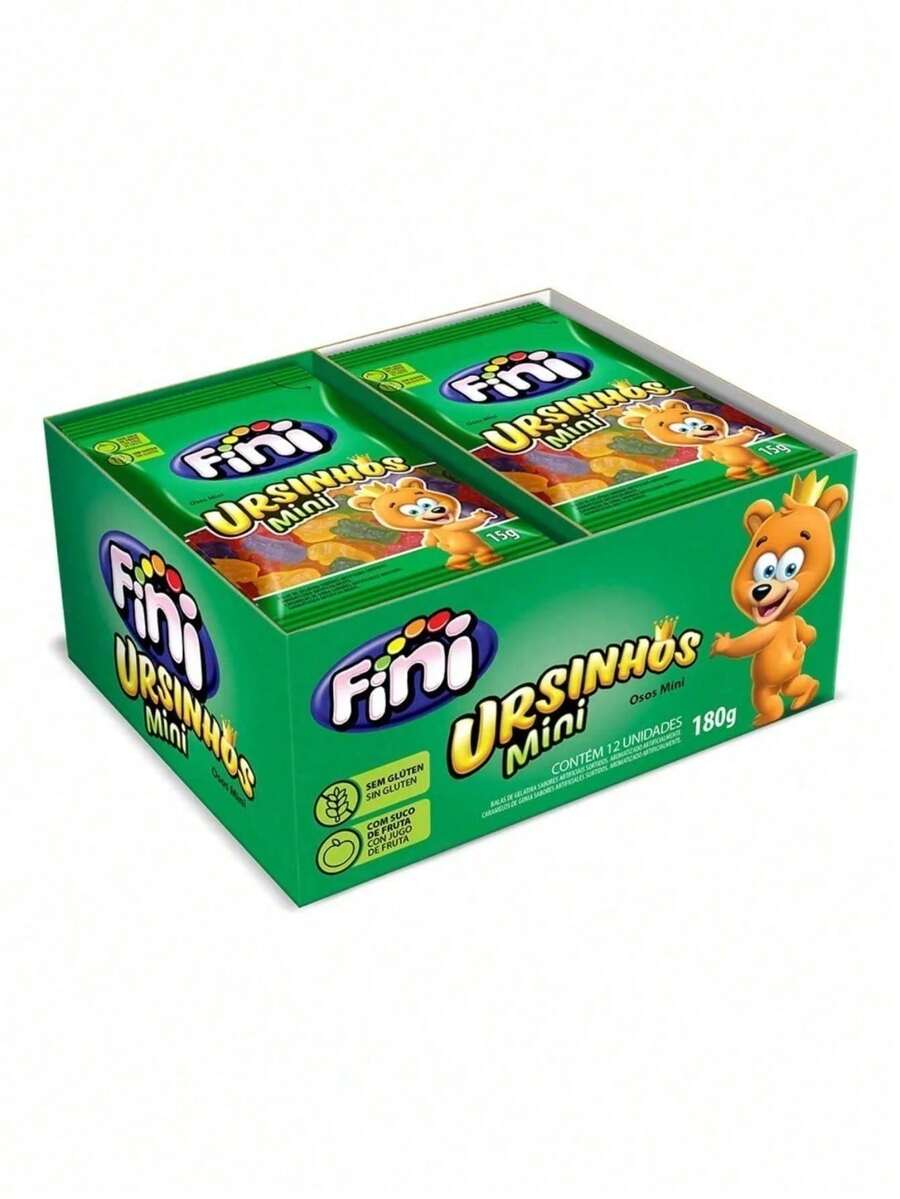 Bala Fini Ursinhos Mini Gelatina 15g C/ 12 Unidades - Multicolorido - Visão 1