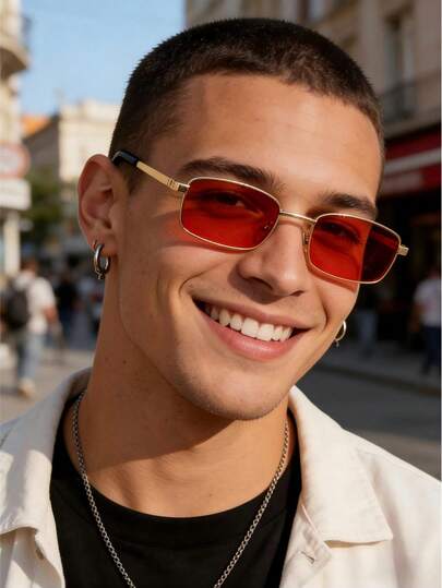 1副猫眼小框个性化复古风格女士眼镜，配有金色装饰配件，展现女士精致时尚的外观。