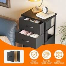 Tomnk 6-Drawer Fabric Dresser Storage Tower For Bedroom, Closet Or Entryway, Tall Chest With Sturdy Metal Frame & Pull-Out Bins, Space-Saving Vertical Organizer For Clothes, Toys Or Linens (2-Pack Available) - 黑色 - 查看 4