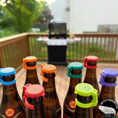 Bộ 3/6 thẻ dán cổ chai đa năng - Thẻ đánh dấu chai rượu tái sử dụng, phù hợp cho người tổ chức tiệc, quán bar, các buổi tụ họp gia đình và những người yêu thích bia, dùng để phân biệt các loại đồ uống đóng chai riêng lẻ và ngăn ngừa lây nhiễm chéo hoặc bụi bẩn (Màu sắc và họa tiết ngẫu nhiên)