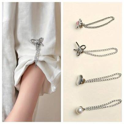 مجموعة من 4 قطع من مشابك الأكمام/مشابك الملابس القابلة للتعديل للنساء، مشبك لتقصير الجزء السفلي من القميص فوراً، مشبك لتعديل طول الساق والأكمام، مناسبة لتعديل طول وتنسيق القمصان والتنانير والبناطيل، خيارات متعددة، دببة تيدي وفيونكات أنيقة، مثالية للموضة لتناسب الإطلالة