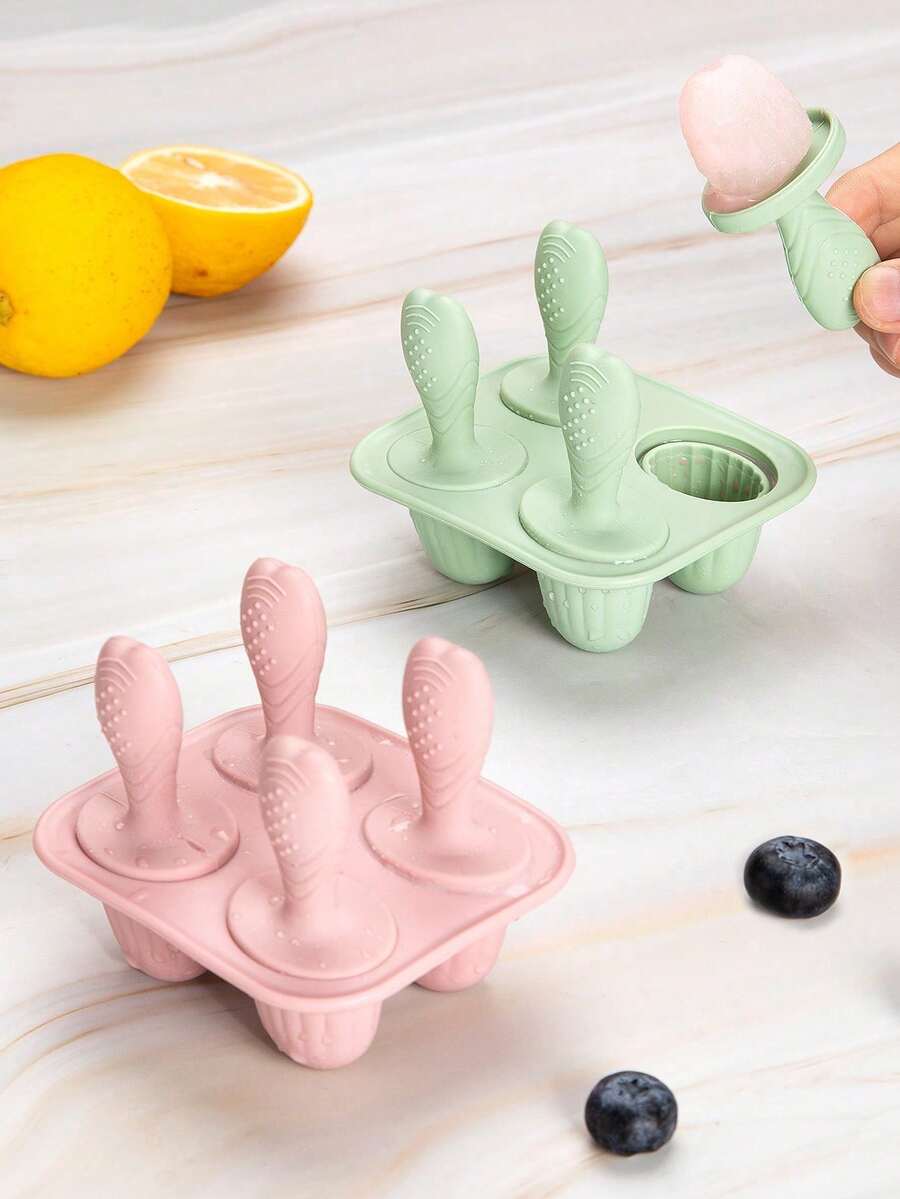 一套硅胶冰淇淋和母乳冰棒模具，可制作完美顺滑的甜点，适合家庭和聚会。派对冰棒模具，趣味设计模具，耐用硅胶模具，冰淇淋制作用品。 - 彩色 - 查看 1