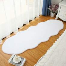 Cream White Plush Throw Pillow - 60*90cm And 60*180cm Soft Faux Fur Texture Bedside And Floor Mat, Machine Washable - White - View 9