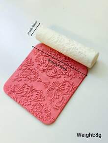 Polymer Clay Embossing Roller | Floral Polymer Clay Texture Roller, Soft Clay Texture Rolling Tool, Suitable For Jewelry Making And Art Design - White - View 13