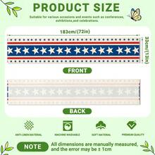 1条美国独立日星形图案桌旗，100%涤纶，亚麻质感，可机洗，不易褪色，不易起皱，柔软舒适，适用于餐厅、茶室、客厅，长方形尺寸：33x91厘米/33x183厘米/33x275厘米 - 杏色 - 查看 13