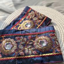 1pc 100cm Deep Blue Embroidered Woven Tassel, For Clothing Accessories DIY Handmade Decoration Trim - Dark Blue - View 7