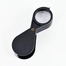 15X Lupa de mano con lente óptica de 30 mm, lupa plegable de 3 lentes de alta definición, herramienta de lectura de alta magnificación, vidrio óptico + ABS - Tres aperturas - Ver 6