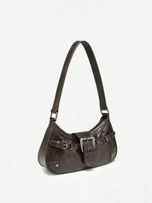 Túi đeo vai da hai tông màu phong cách Maillard cổ điển mới, kiểu dáng thời trang, túi nhỏ xếp ly tiện dụng dưới cánh tay, thích hợp cho người đi xe máy. - Nhiều màu - Xem 2