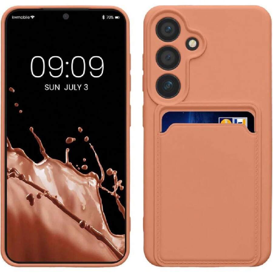 Wallet Case Compatible With Samsung Galaxy S24 - Protective Wallet Case With Card Slots - Pink Grapefruit, 43350128 - Mauve Purple - View 1