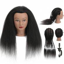 18 Inch 80% Real Hair Mannequin Head Training Head Manikin Cosmetology Doll Head For Hairdresser Practice Braiding Hair Styling Can Braid Cornrows Knotless Braids With Clamp Stand(18 -Inch) - 18inch - View 8