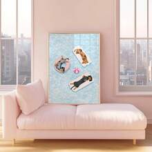 1 Stück rahmenloses Dackel Pool Thema Sommer Ozean Blau Kunstdruck, süßer Hundeliebhaber Schlafzimmer Wohnheim Büro Klassenzimmer Dekoration, ästhetische Tier Wandkunst und beste Geschenkidee, Zimmer Dekoration Schlafzimmer, Dekoration, Zimmer Dekoration, Wanddruck, Poster, Vintage Dekoration - Dackel - Übersicht 2