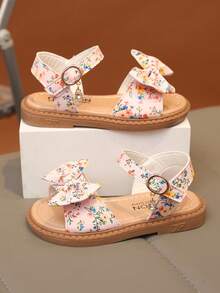 1 Pair Girls' Summer Cartoon Bow Floral Decor Soft Bottom Non-Slip Breathable Casual Princess Style Sandals, Suitable For Daily Outings, Outdoor Play, Park Walks, Parent-Child Outings, Home Leisure, Children's Day, Birthday Parties And More Occasions - Pink - View 5