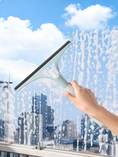 1pc Multi-Functional Glass Cleaning Tool, Double-Sided Scraper, 3-In-1 Glass Squeegee With Spray Bottle, Efficient Stain Removal Without Leaving Marks, Effortless Cleaning, Ideal For Bathroom Mirrors, Windows, Suitable For Household, Great Gift For Mom, Girlfriend, Coworker On Mother's Day, Valentine's Day, Birthday