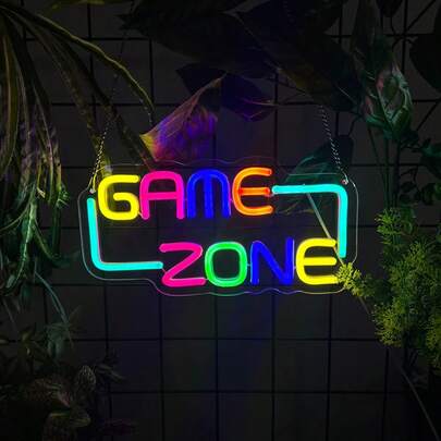 1pc Game-Zone Neon Light, Perfect Decoration For Gaming Room, Living Room And Other Spaces, USB Interface, Computer Accessories, Factory Direct Supply, Customizable