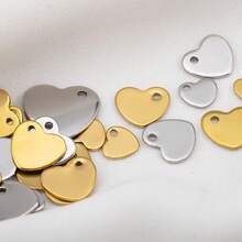50个不锈钢心形吊坠，适合DIY珠宝制作 - 50個 - 查看 7