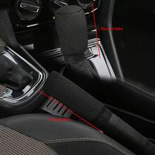 2 piezas Conjunto de accesorios interiores de coche minimalistas y transpirables, Funda para freno de mano y palanca de cambios, Patrón de margarita, Universal para todas las estaciones - A - Ver 7