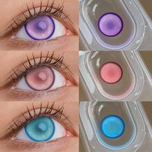 Lalens Paradise Violet Blind Lens 柔美鮮豔紫色 1 對彩色隱形眼鏡 批發年戴 DIA 14.50MM BC 8.6MM 放大眼睛亮眼效果 動漫 Cosplay Comic Con 萬聖節 Y2K 角色扮演 Cos 化妝彩色隱形眼鏡 - 紫羅蘭天堂 - 查看 7