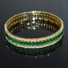 高品质时尚锆石全镶水晶，适合女性生日、派对、婚礼、日常佩戴、馈赠佳品。 - 金粉 - 查看 8