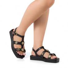 Stessy Shoes Women's Flatform Papete Sandal Cushioned Platform Fashion - màu đen - Xem 4