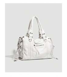 Women's Retro Slouchy Cool Street Style Washed PU Vegan Leather Zipper Closure Multi Functional Pockets Braid Decor Brush Off Color Large Capacity Tote Handbag Fits 13' Laptop Adjustable Long Strap Crossbody Shoulder Bag Daily Commute College Overnight Travel Outings, Bohemia Style Bag Women, New Fashionable Big Bags Women, New Arrival Tote Bags Woman , Gifts Women , Office Bag , Valentines Gifts, Bags Ladies Elegant - 白色 - 查看 3