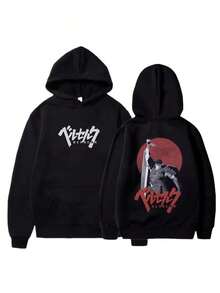 Japanese Anime Hoodie New Fashion Hoodies Manga Berserks Long Sleeve S Vintage  Tops Casual Harajuku Men's Sweatshirts Essentials Hoodie Hoodie Women Sweatshirts Women Hoodies Men's Hoodie Sweatshirts Men Essentials Fear - 黑色 - 查看 5