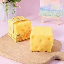 Jumbo Cheese Cube Stress Ball Big Cheese Shapeable Squeeze Ball Non-Bounce Fidget Toy ASMR Sensory Anti-Stress Christmas Gift - Multicolor - View 7