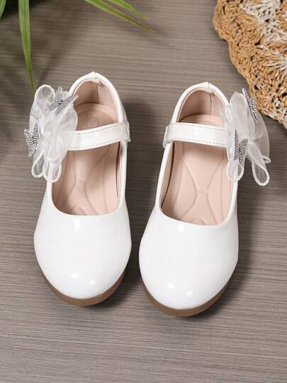 1 Pair New Fashion Butterfly Design Oxford Shoes, Versatile For All Seasons, Wedding Party Dress Shoes, Matching Cute Princess Dress